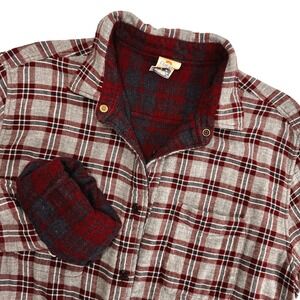 Faherty Red and Gray Plaid Casual Button Down Shirt